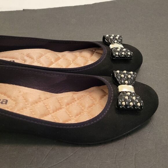 BLACK MOLECA LOW WEDGE STYLE FLAT SHOES - Picture 5 of 16